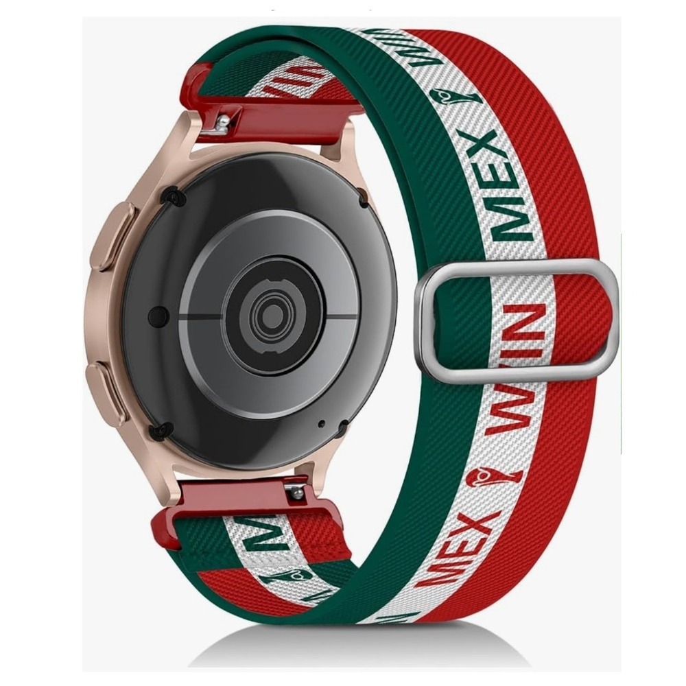 20mm Mexico Flag Stretchy Band for Samsung Galaxy Watch 7-2 FIFA World CupSoccer